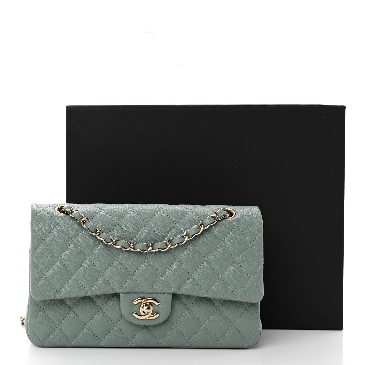 Chanel Caviar Quilted Medium Double Flap Dark Green 11 of 11