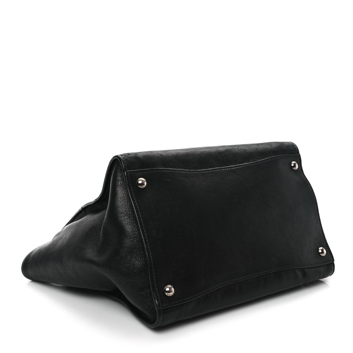 Glace Calf Twin Pocket Tote Black