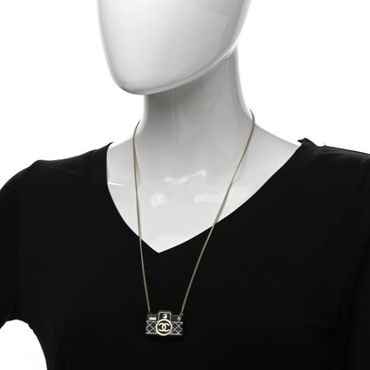 Chanel Resin Camera CC Necklace Black Gold 2 of 7
