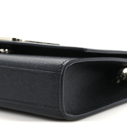 Saint Laurent Grain De Poudre Small Monogram Kate Satchel Black 10 of 10