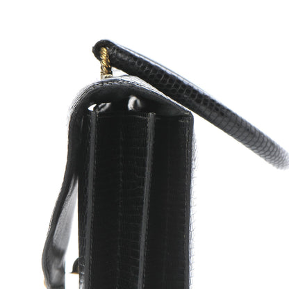 Hermes Lizard Sac Cordeliere Black 20 of 22
