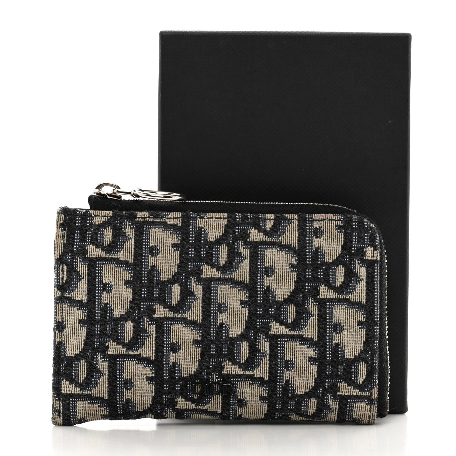 Christian Dior Oblique Zipped Card Holder Navy Blue 8 of 8