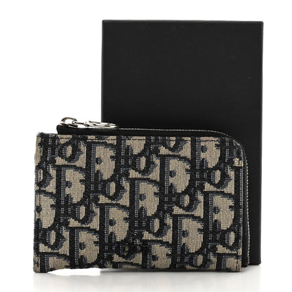 Christian Dior Oblique Zipped Card Holder Navy Blue 8 of 8