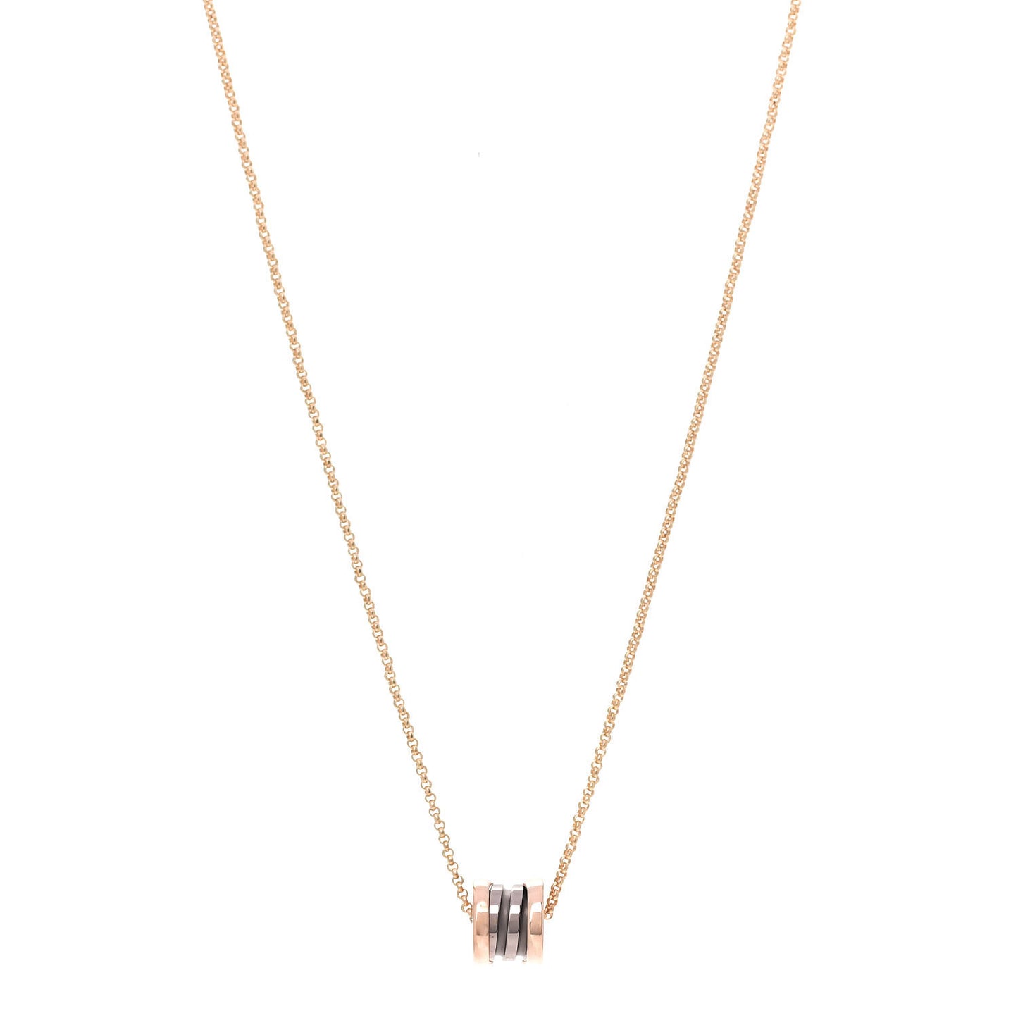 18K Rose Gold Cermet Small B.Zero1 Pendant Necklace