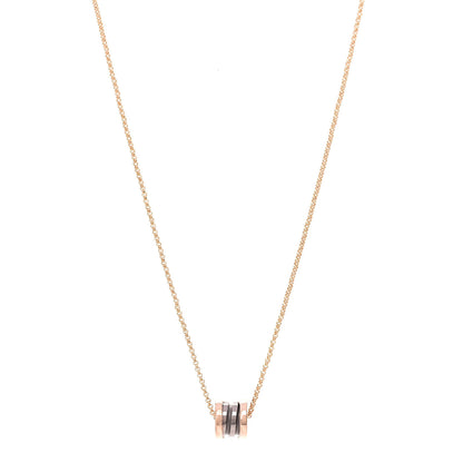 Bulgari 18K Rose Gold Cermet Small B.Zero1 Pendant Necklace 1 of 8