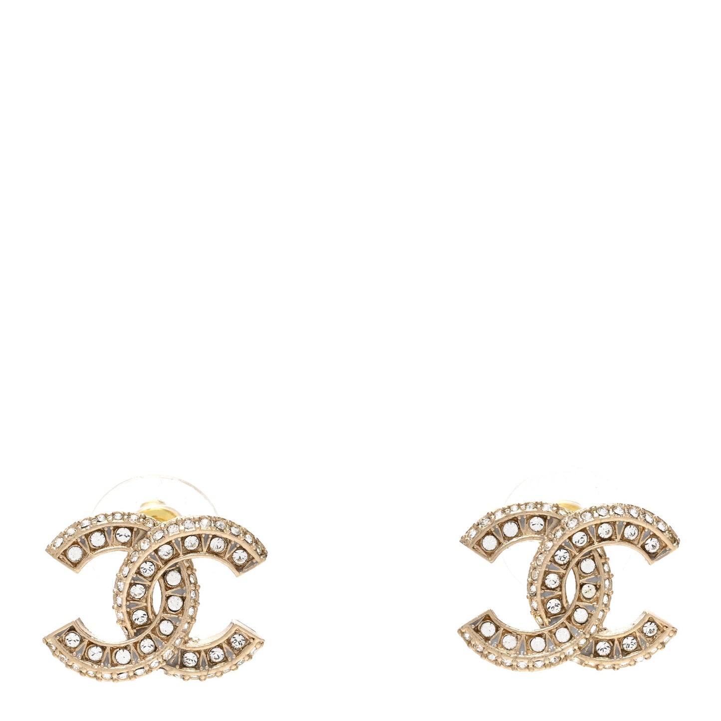 Crystal Timeless CC Earrings Light Gold