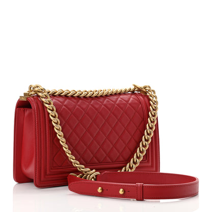 Chanel Caviar Quilted Medium Boy Flap Red 3 of 11