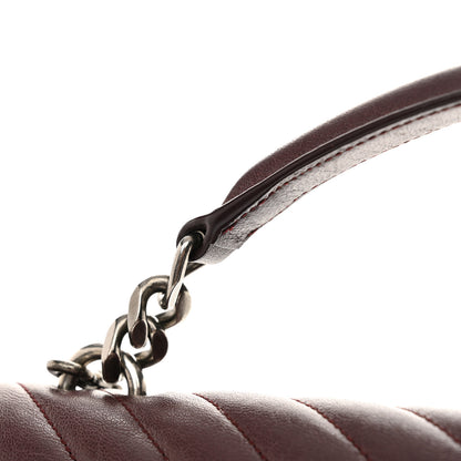 Saint Laurent Sheepskin Matelasse Chevron Large College Monogram Satchel Amaranto 12 of 14