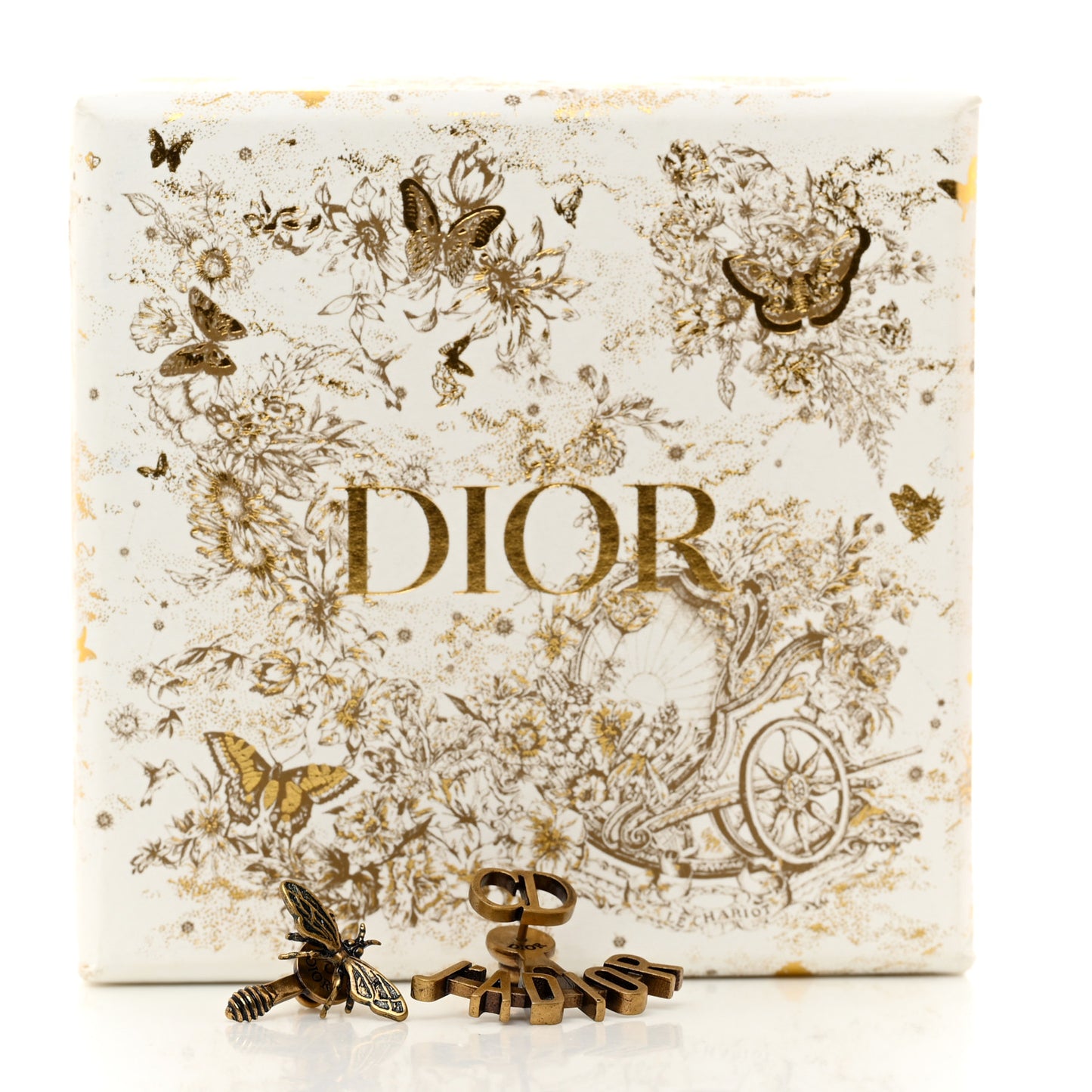 Metal J'Adior Earrings Aged Gold