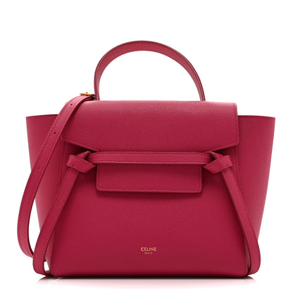 Celine Grained Calfskin Nano Belt Bag Raspberry 1 of 11