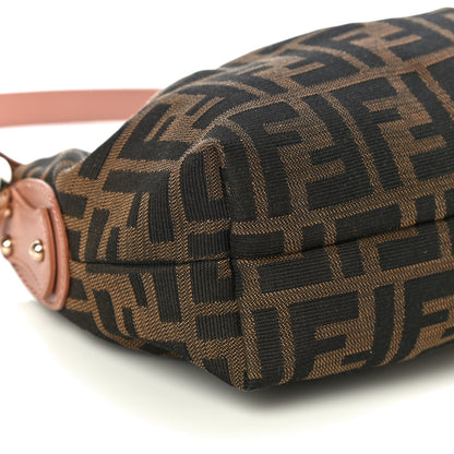 Fendi Zucca Cuoio Lucido Hobo Tobacco Bois de Rose 8 of 9