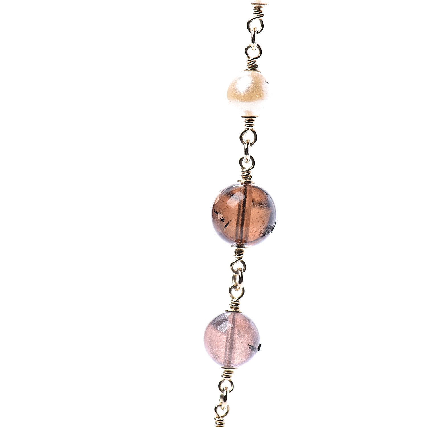 Chanel Beaded Resin CC Long Necklace Gold Multicolor 5 of 8