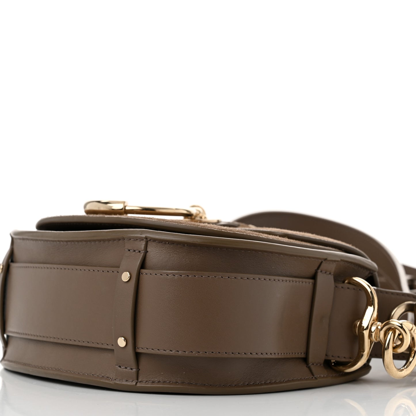Calfskin Suede Small Tess Bag Army Green