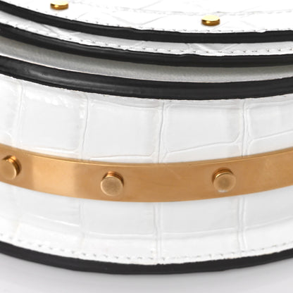 Chloe Calfskin Crocodile Embossed Small Nile Bracelet Minaudiere Bag White 8 of 10