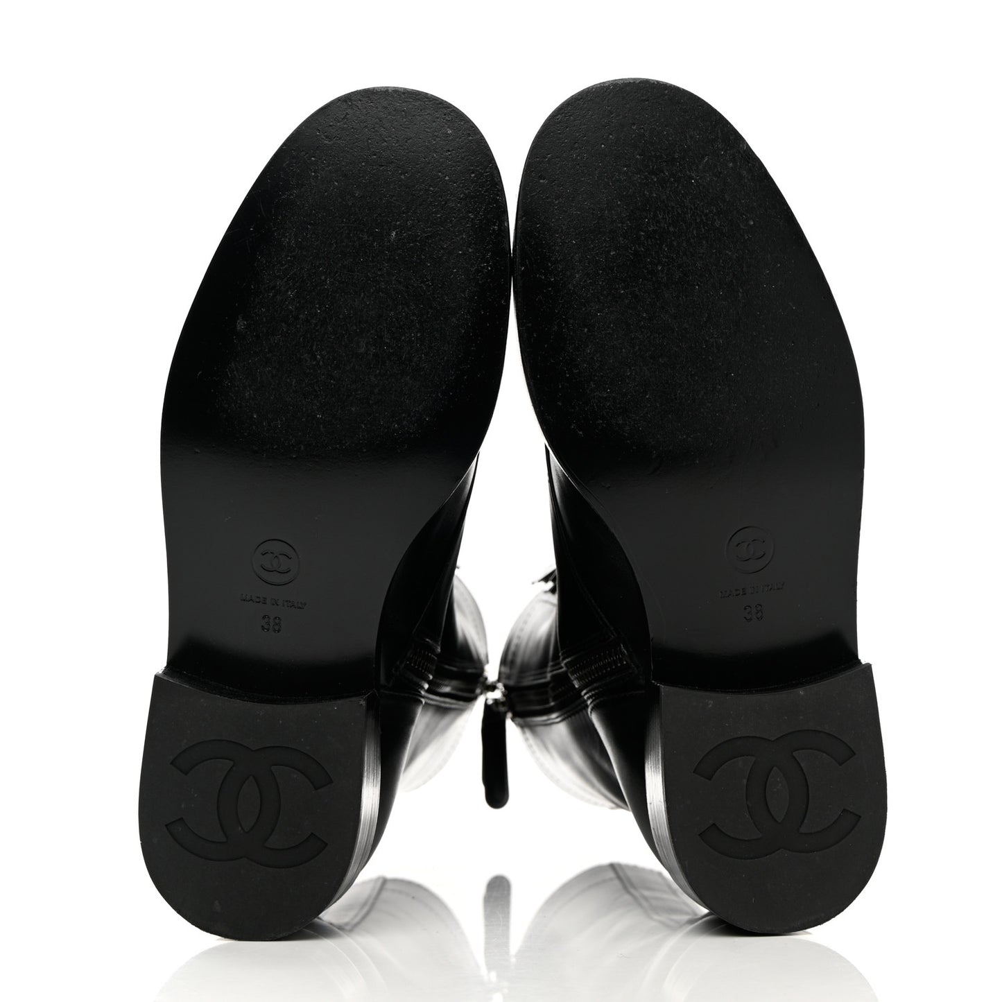 Calfskin Cap Toe Lace Up Combat Boots 38 Black