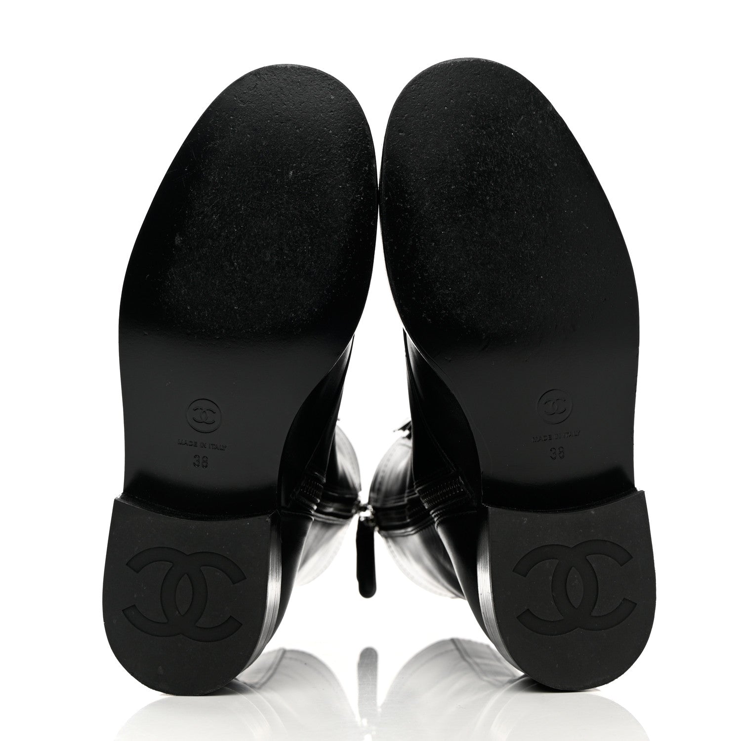 Chanel Calfskin Cap Toe Lace Up Combat Boots 38 Black 5 of 11
