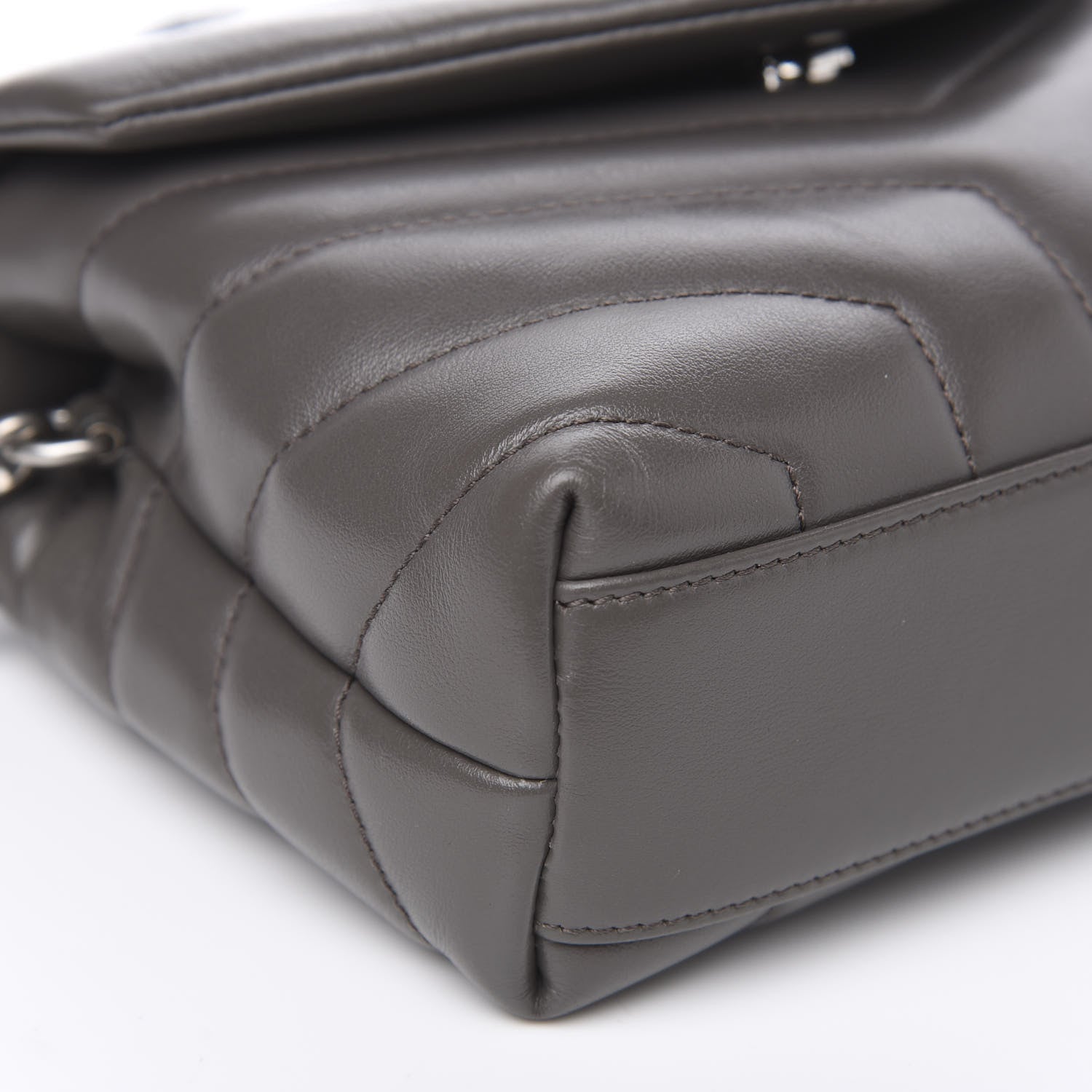 Saint Laurent Calfskin Y Quilted Monogram Toy Loulou Crossbody Bag Earth 7 of 9