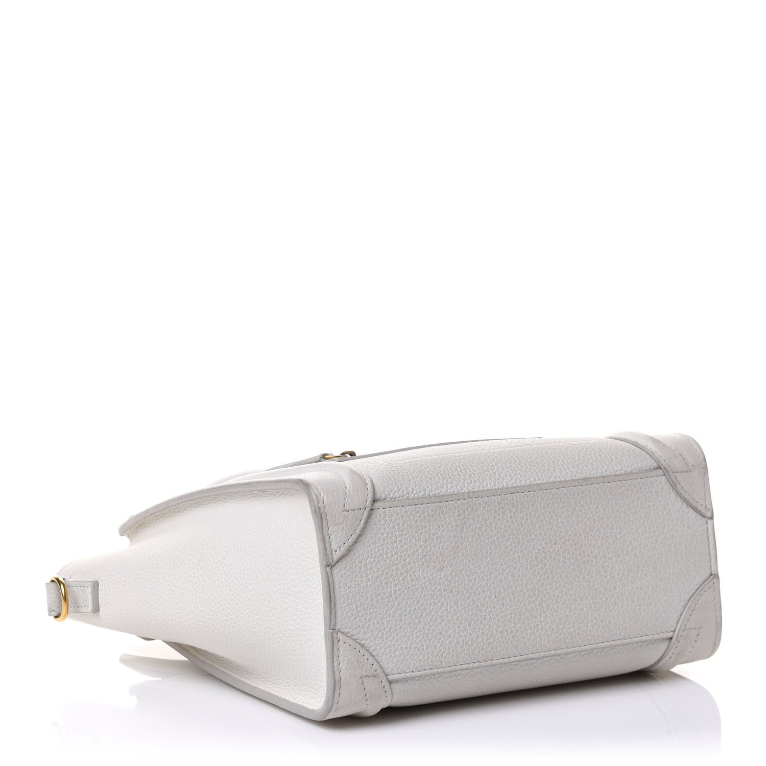 Celine Drummed Calfskin Nano Luggage White 4 of 10