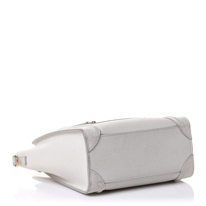 Celine Drummed Calfskin Nano Luggage White 4 of 10
