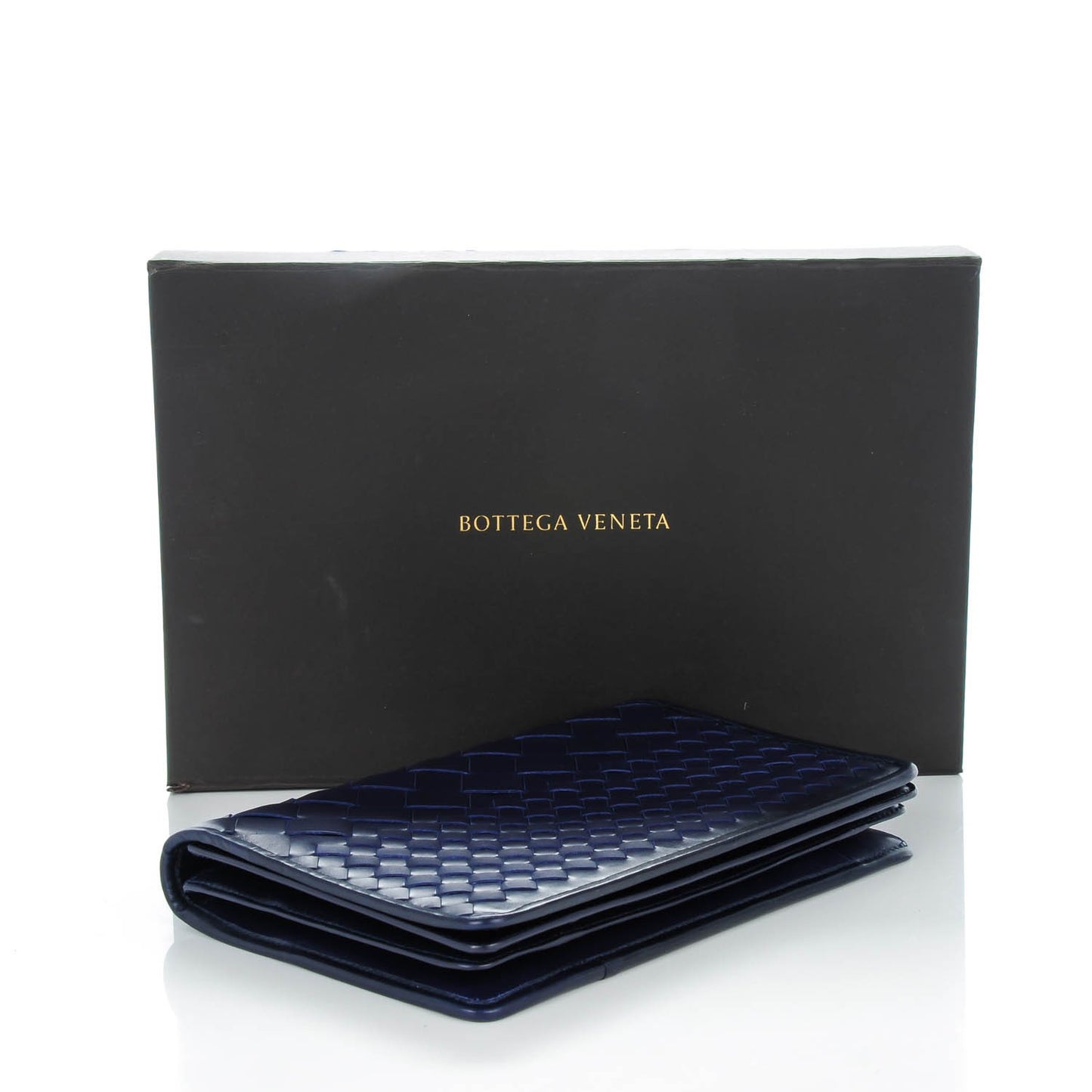 Nappa Intrecciato Medium Woven Clutch Atlantic