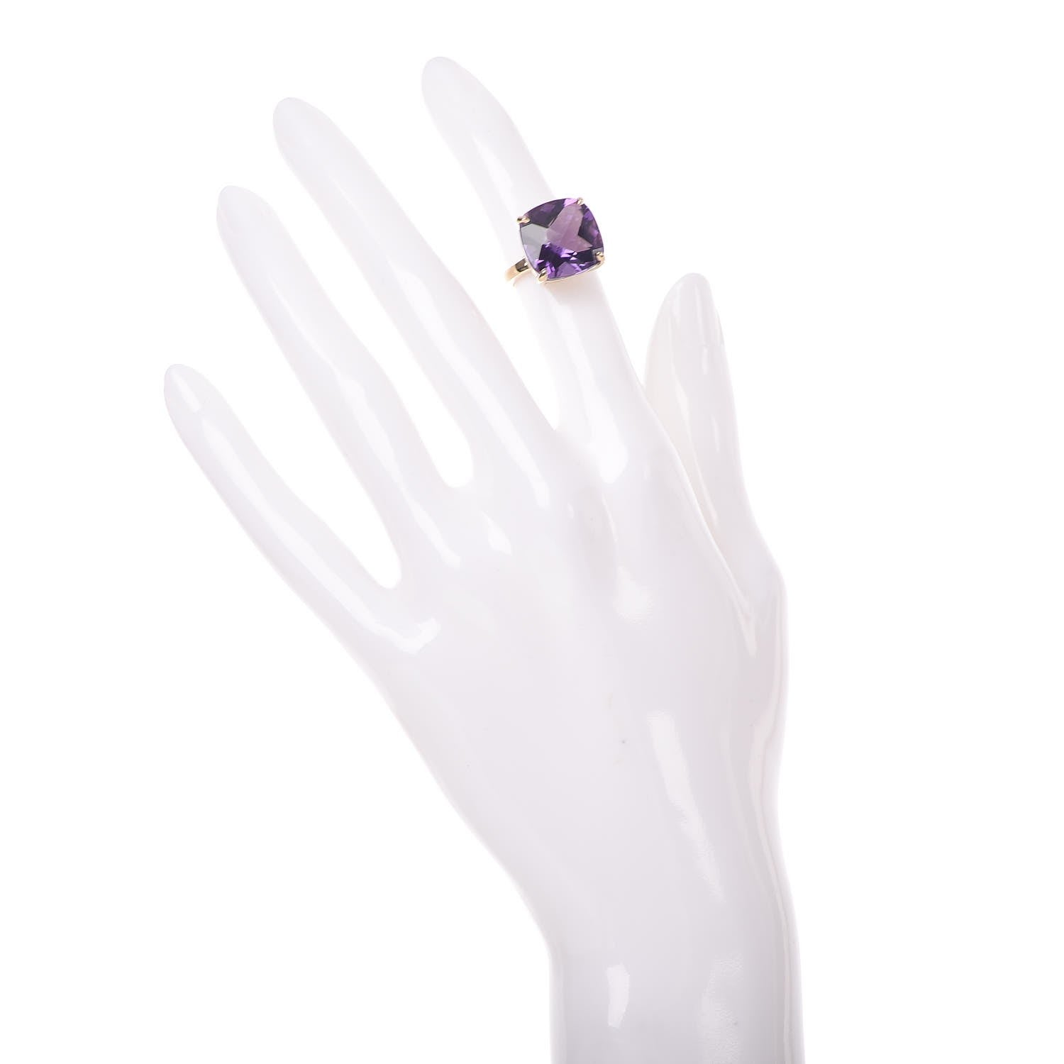 Tiffany 18K Yellow Gold Amethyst Sparklers Cocktail Ring 48 4.25 2 of 6