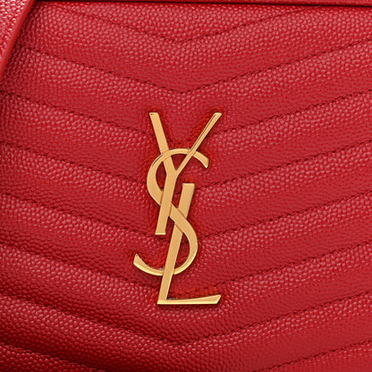 Saint Laurent Grain De Poudre Matelasse Monogram Mini Lou Camera Bag Eros Red 8 of 12
