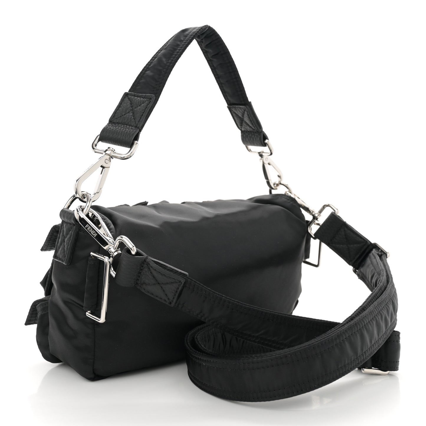 Econyl Cuoio Romano Multipocket Baguette Black