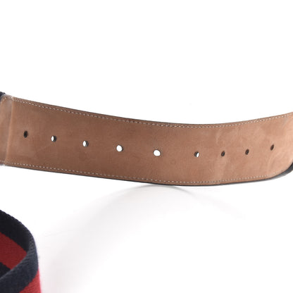 Gucci Nylon Calfskin Double G Web 40mm Belt 90 36 Blue Red Black 6 of 9