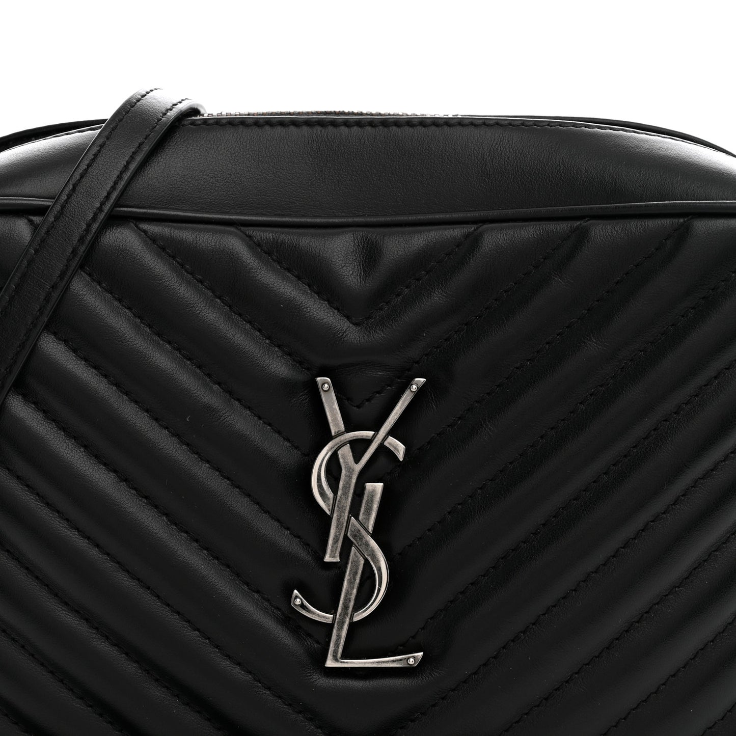 Calfskin Matelasse Monogram Lou Camera Bag Black