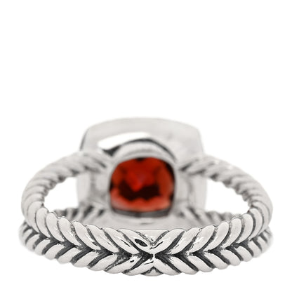David Yurman Sterling Silver Diamond Garnet 7mm Petite Albion Ring 52 6 4 of 5