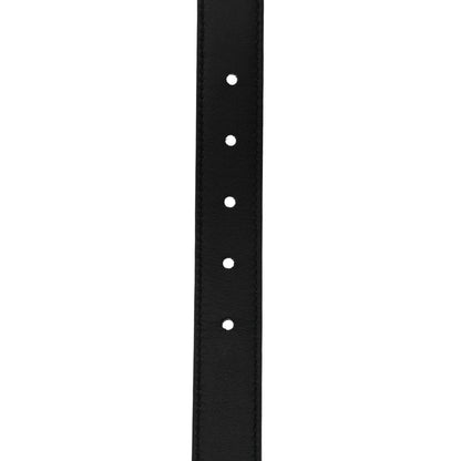 Saint Laurent Patent Calfskin Snakeskin Embossed 20mm Cintura Belt 80 32 Black 4 of 6