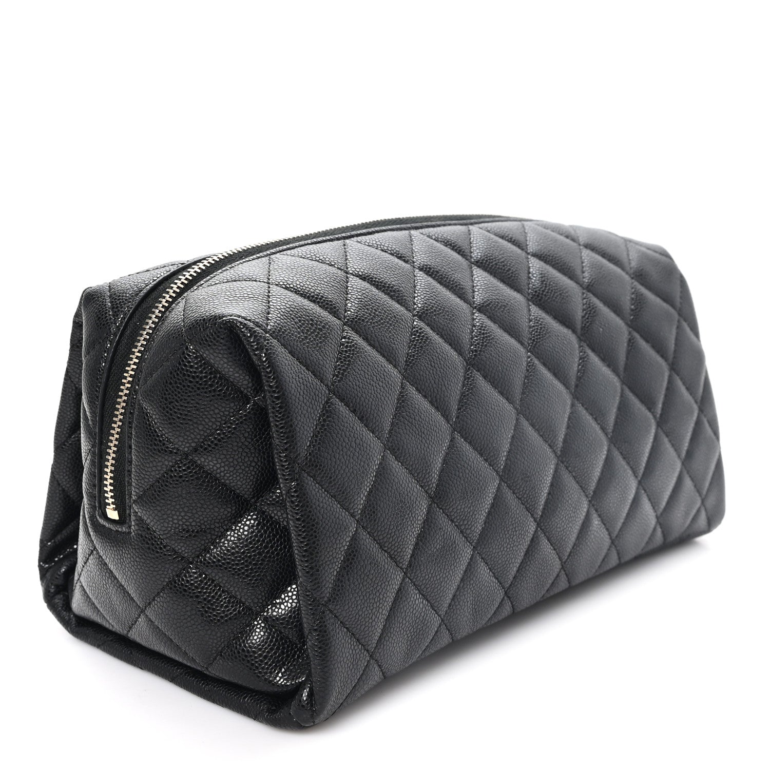 Chanel Caviar Quilted Toiletry Case With Chain Black 3 of 8