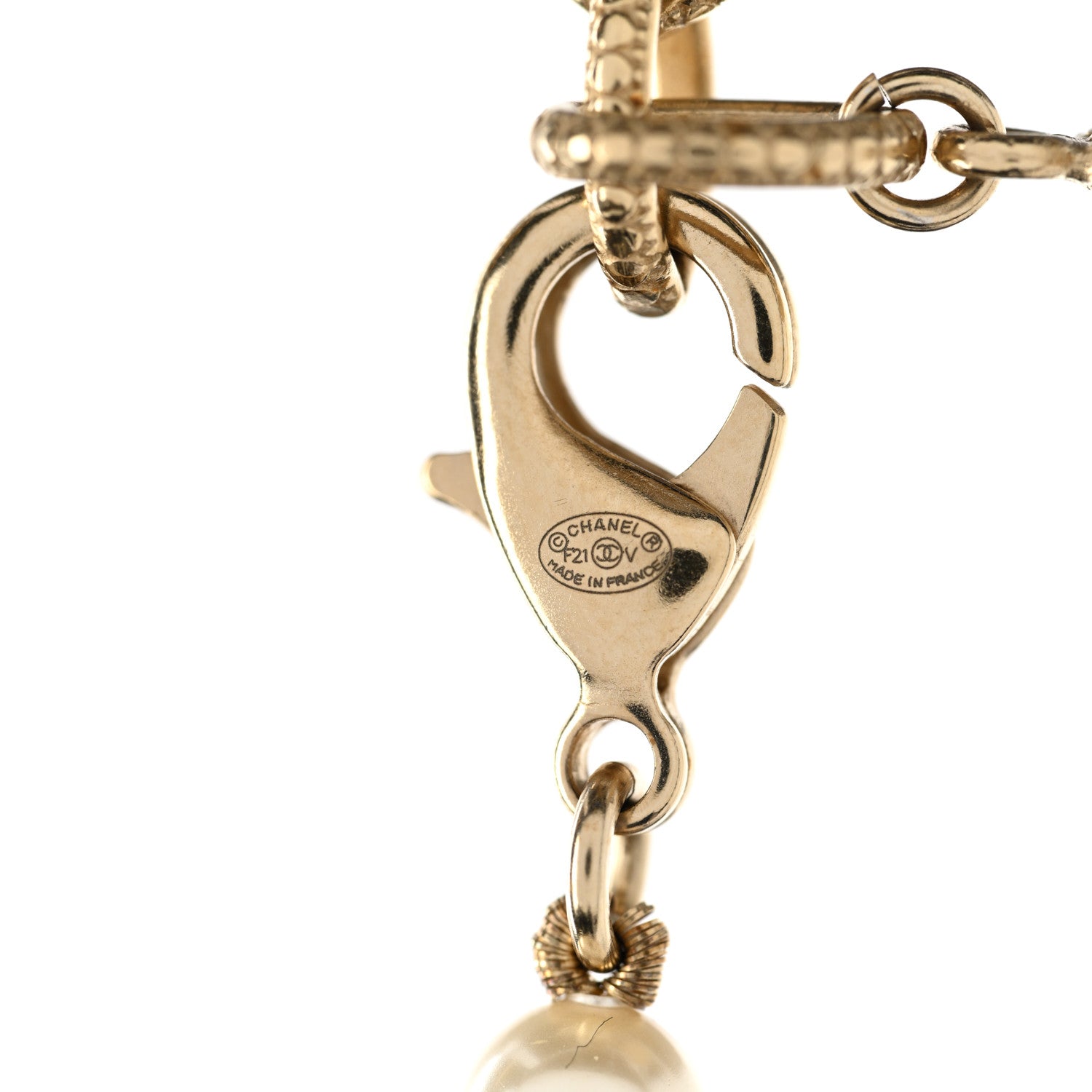 Chanel Pearl CC 100th Anniversary Necklace Light Gold 7 of 8