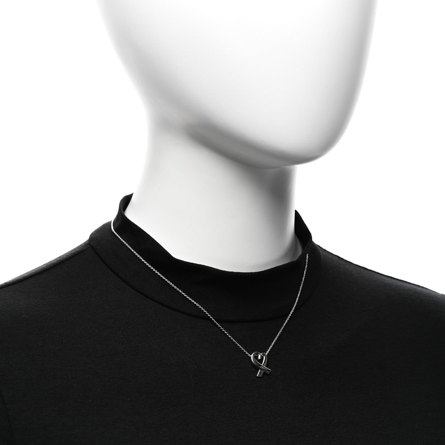 Tiffany Sterling Silver Paloma Picasso Loving Heart Pendant Necklace 2 of 4