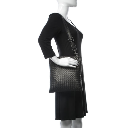 Bottega Veneta Nappa Intrecciato VN Crossbody Messenger Bag Black 2 of 7