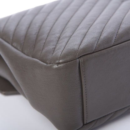 Saint Laurent Sheepskin Matelasse Chevron Monogram Large College Satchel Dark Anthracite 12 of 13