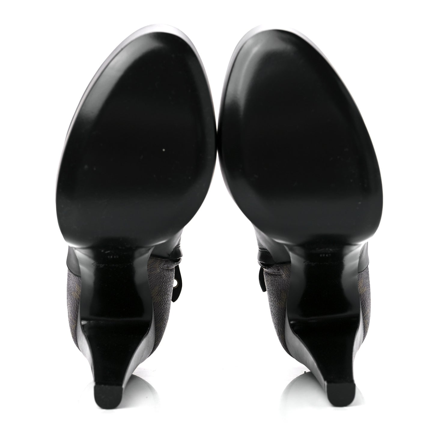 Calfskin Monogram Afterglow Platform Ankle Boots 38 Black