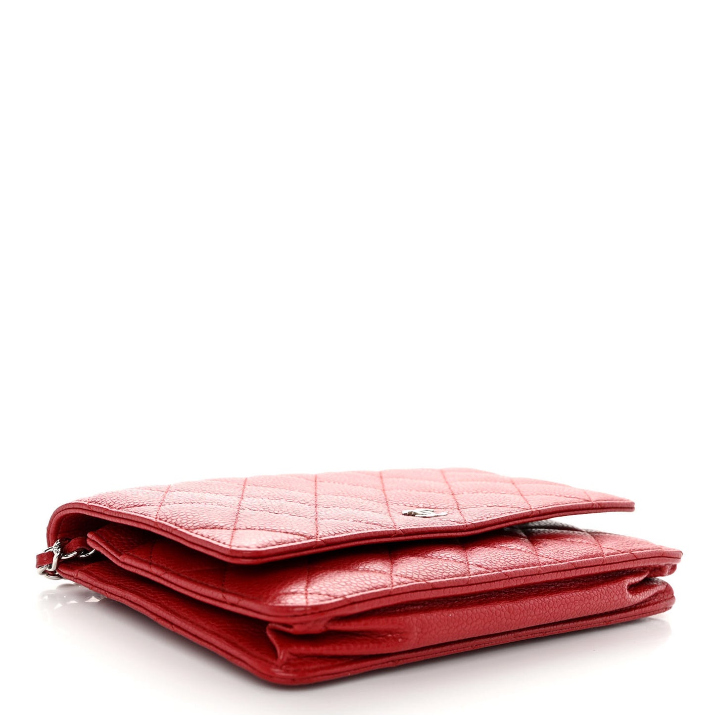 Caviar Quilted Wallet on Chain WOC Red