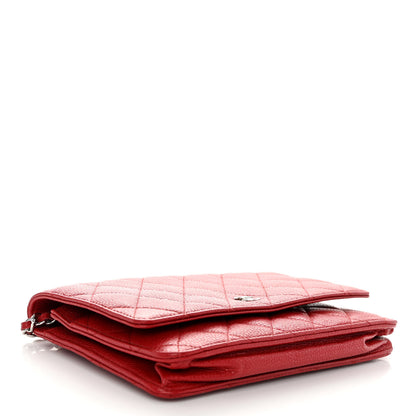 Chanel Caviar Quilted Wallet on Chain WOC Red 4 of 11