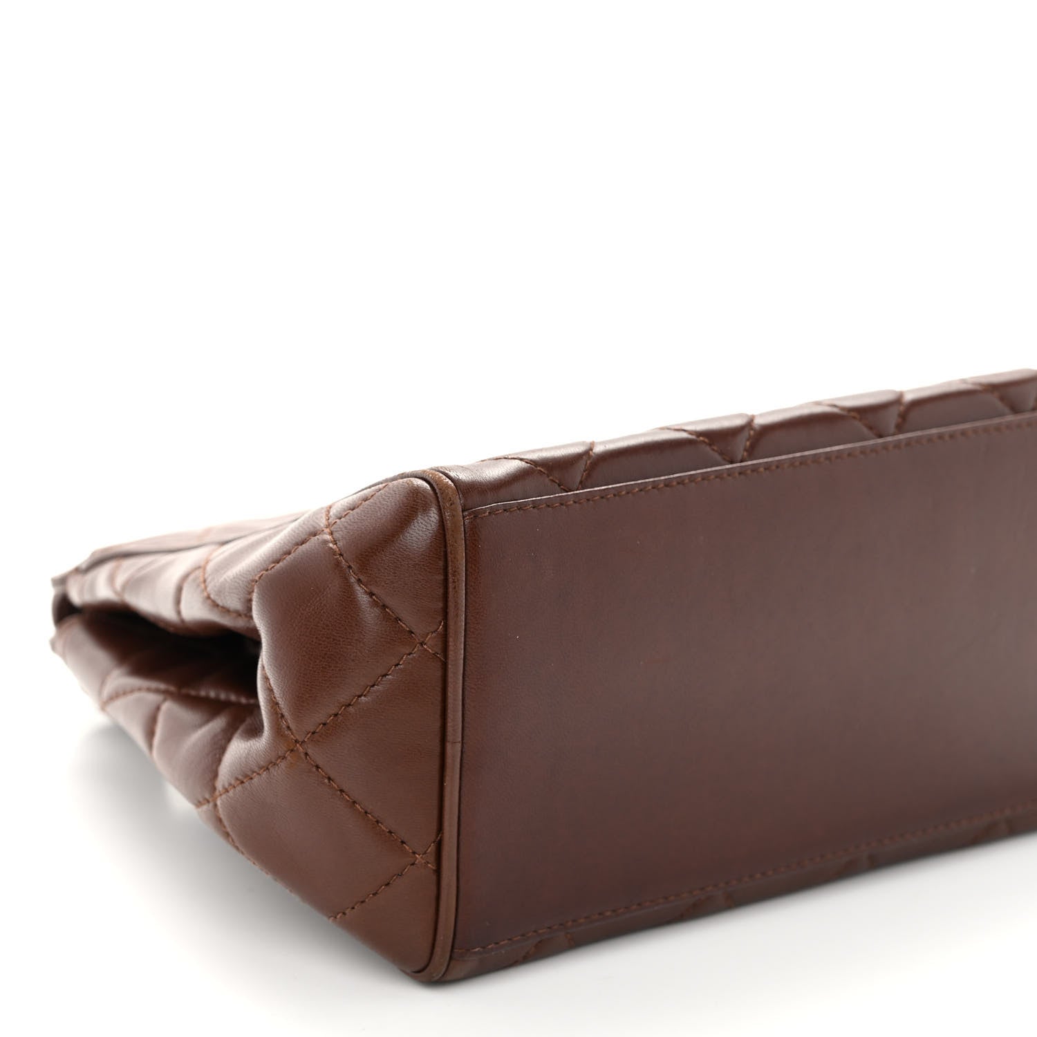 Chanel Lambskin Quilted CC Shoulder Bag Brown 8 of 9