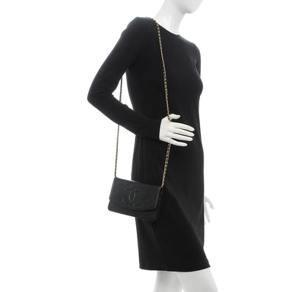 Chanel Caviar Timeless CC Wallet On Chain WOC Black 2 of 8