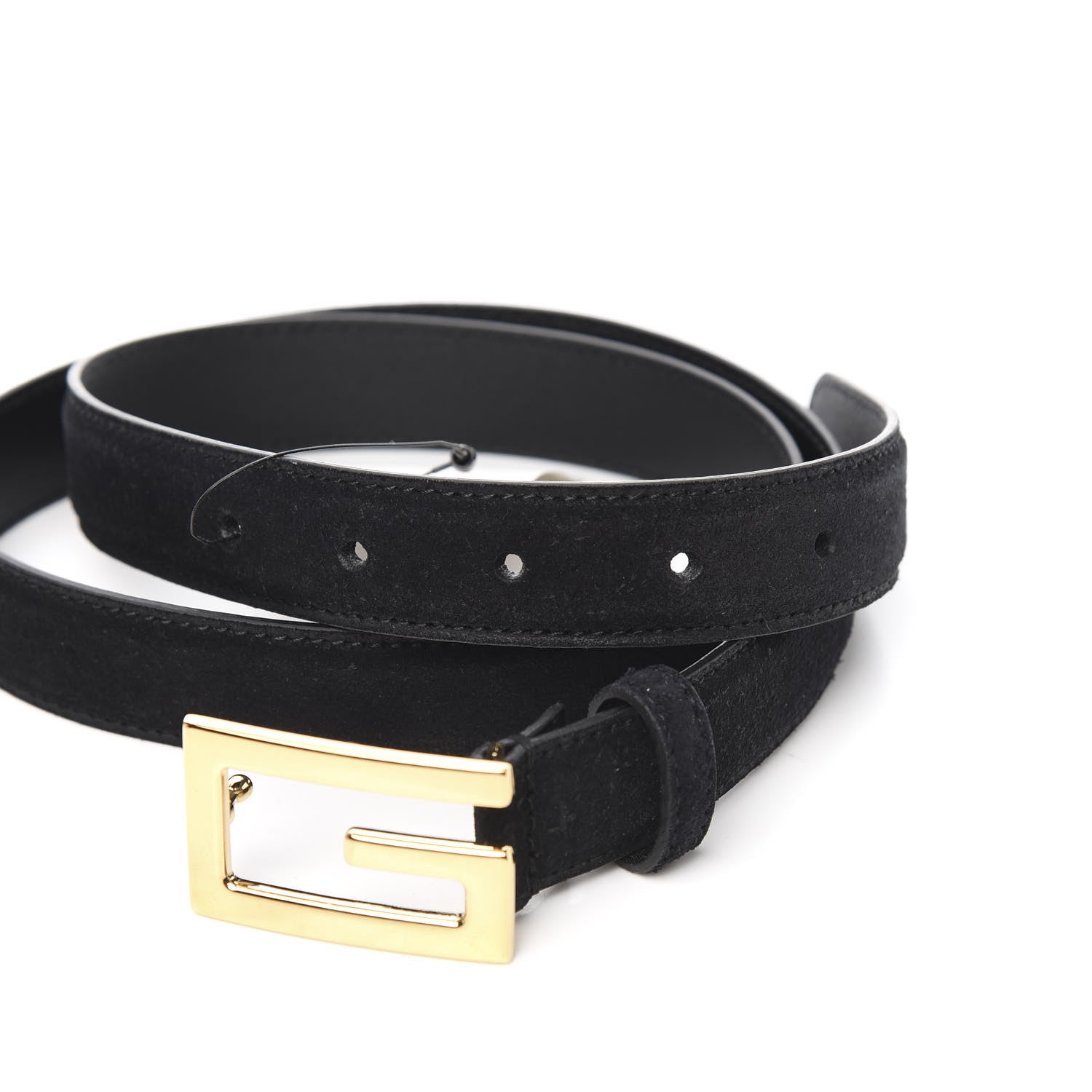 Gucci Suede Icaro G Cube 25mm Belt 85 34 Black 3 of 5