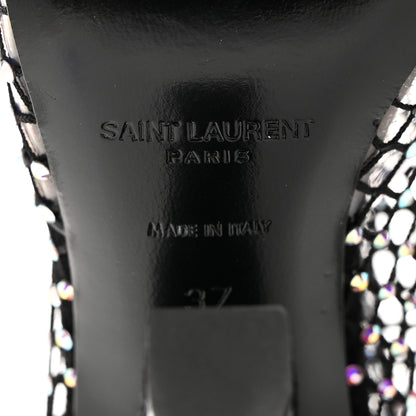 Saint Laurent SAINT LAURENT Mesh Crystal Koller 100 Knee High Boots 37 Black 6 of 8