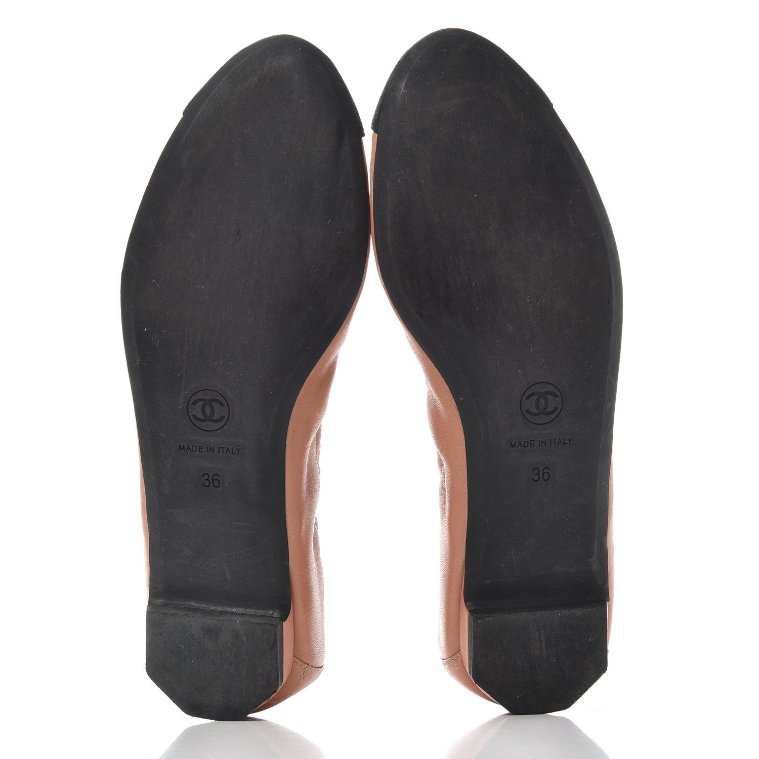 Chanel Lambskin Suede CC Elastic Cap Toe Ballerina Flats 36 Pink Black 6 of 10
