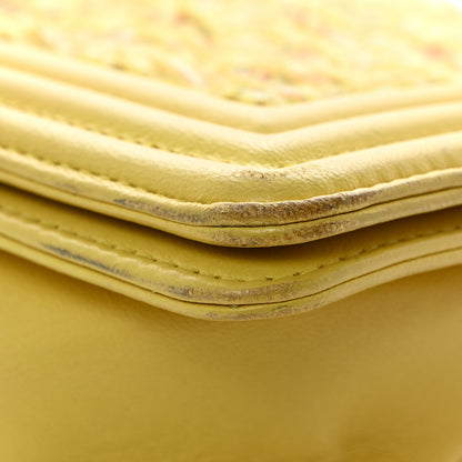 Chanel Tweed Lambskin Medium Boy Flap Yellow 14 of 14