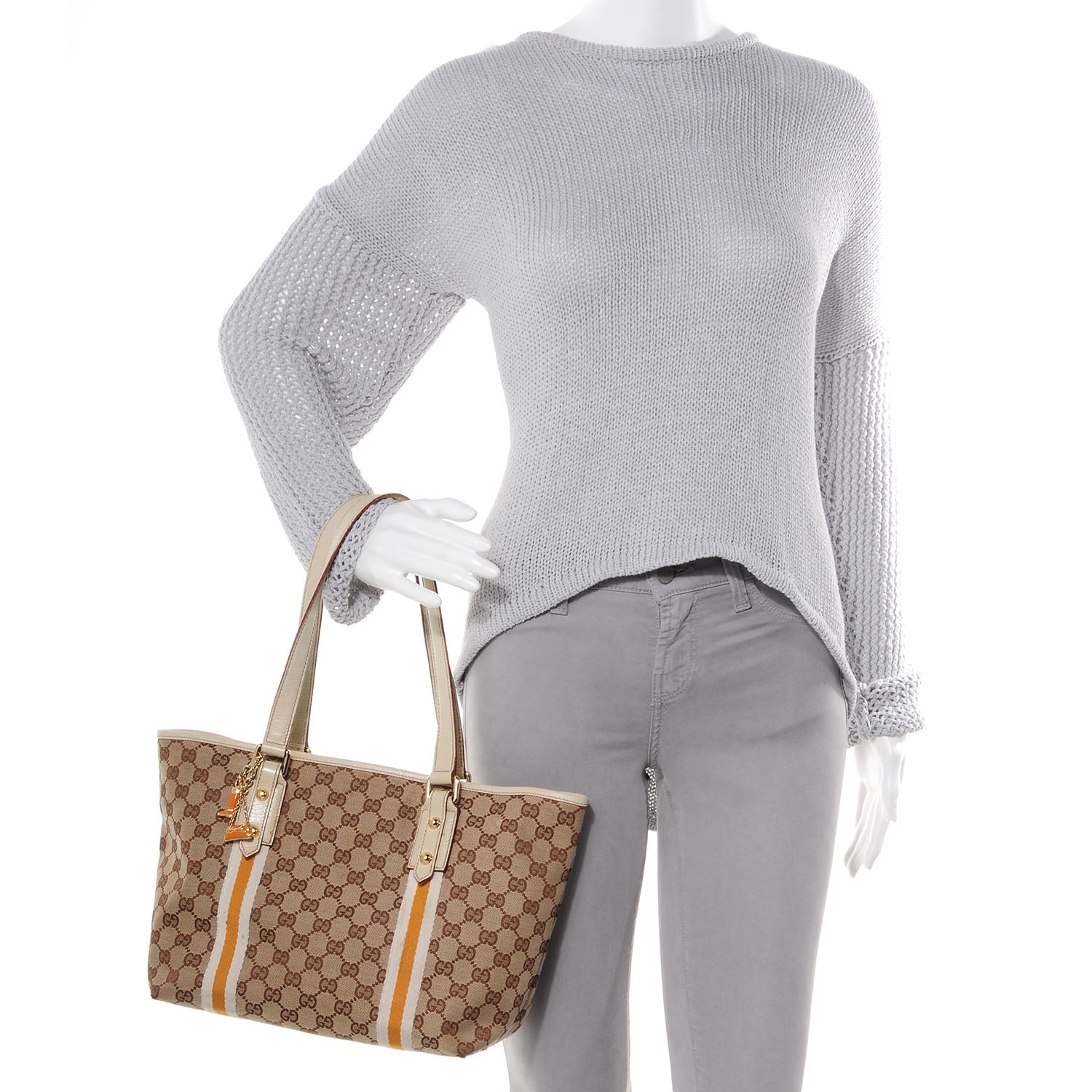 Gucci Monogram Jolicoeur Medium Tote Off White 3 of 10