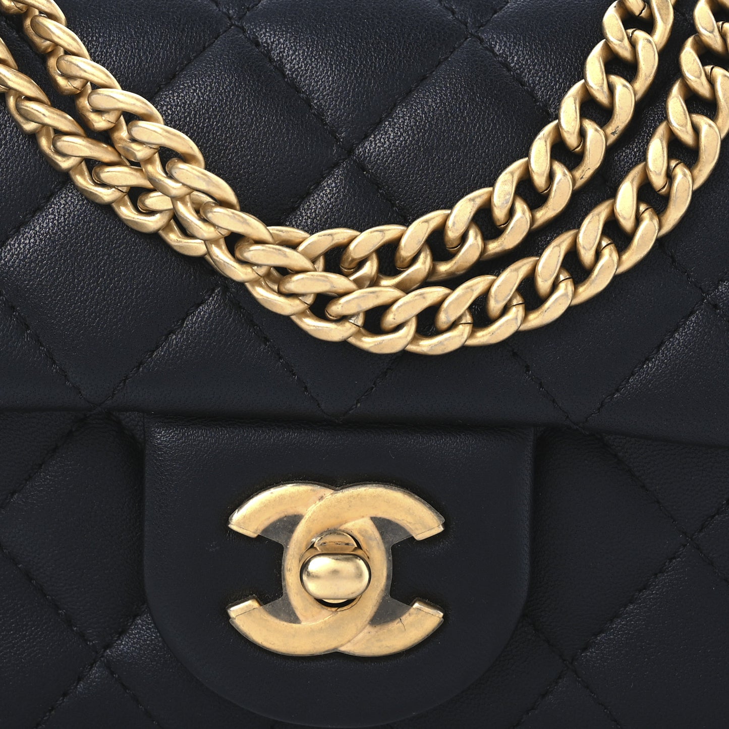 Lambskin Quilted Mini Rectangular Sweet Camellia Flap  Black