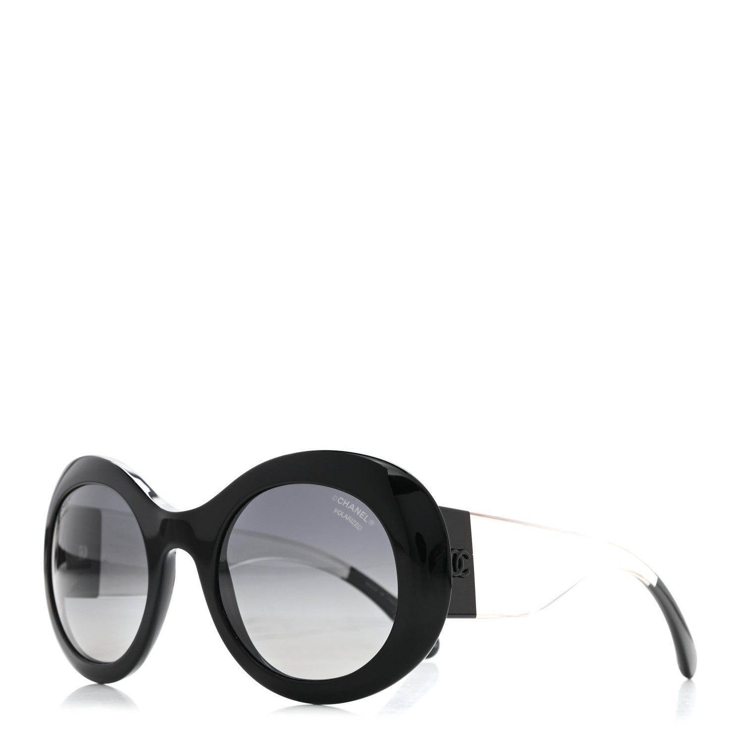 Chanel Signature Oval Polarized Sunglasses 5265 Black 1 of 8