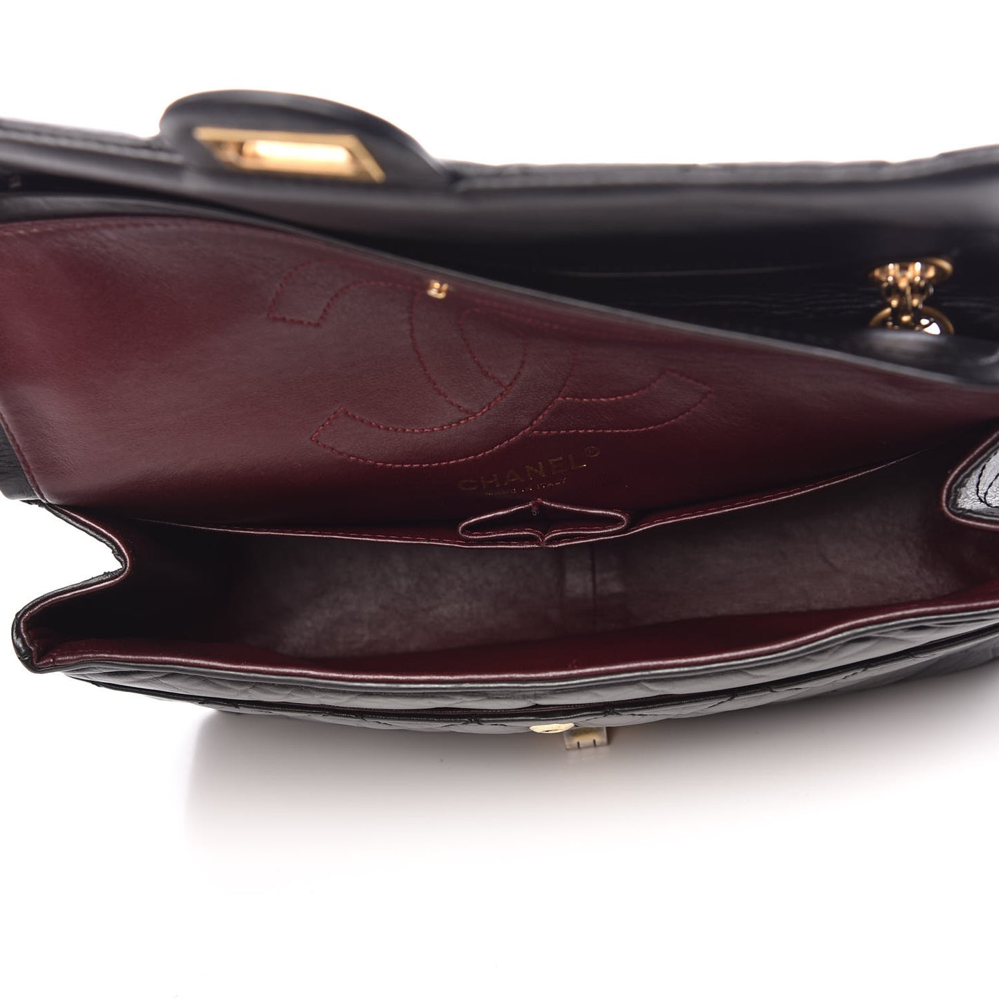 Aged Calfskin Quilted 2.55 Reissue 226 Flap Black