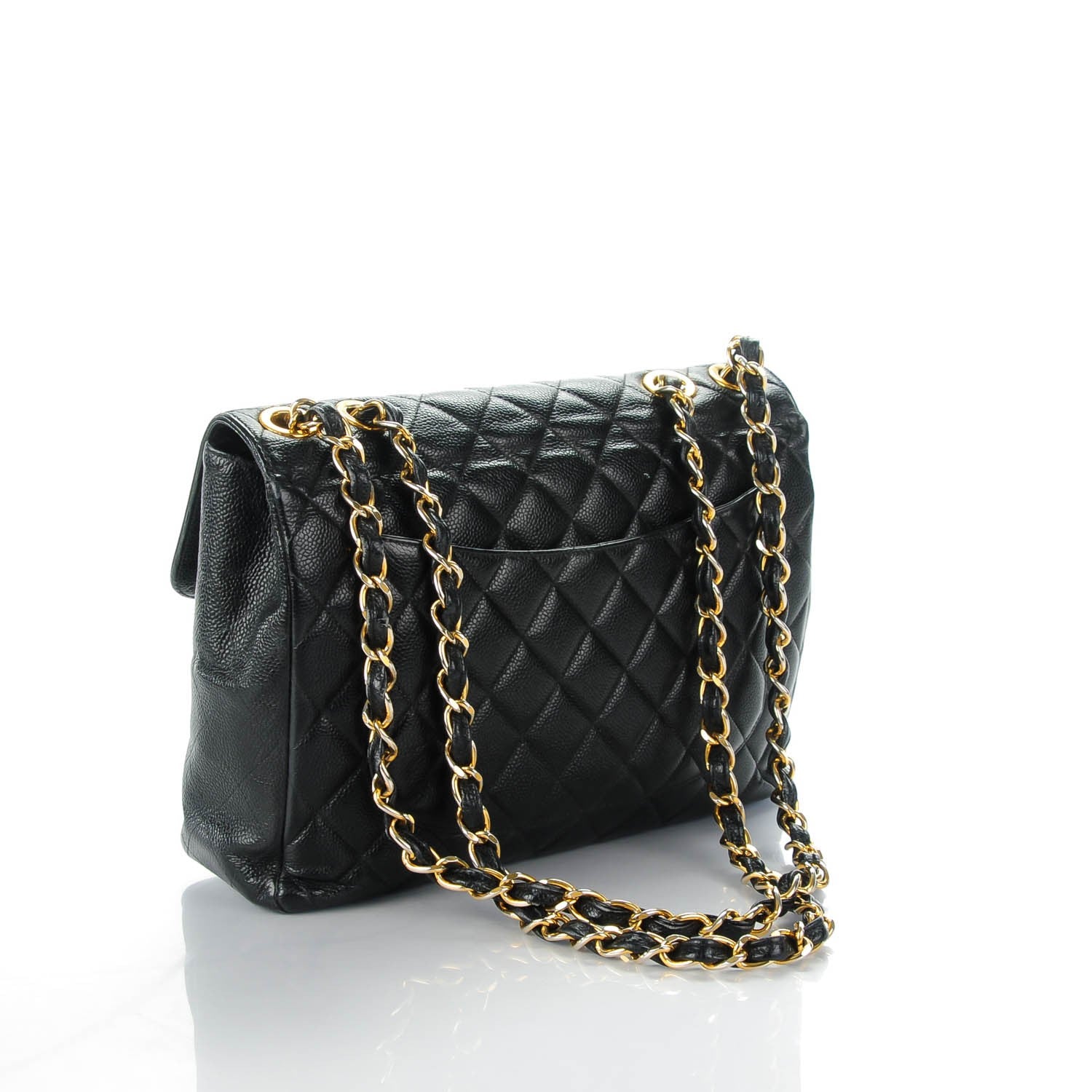 Chanel Caviar Quilted Jumbo Single Flap Black 3 of 10